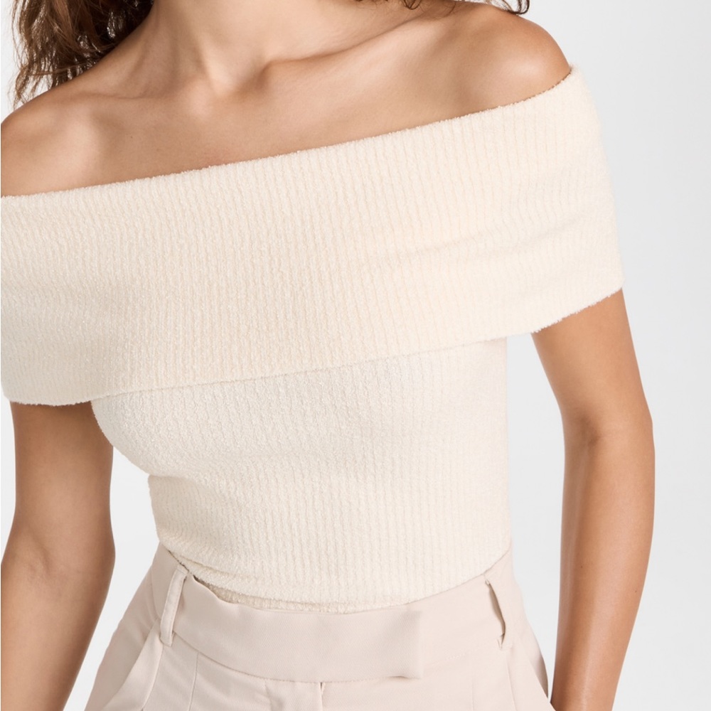 Pixie Market Popcorn Knit Off Shoulder